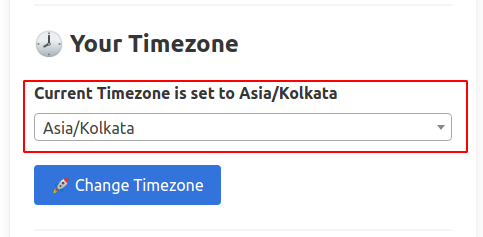 You can see your selected timezone (Marked in Box)